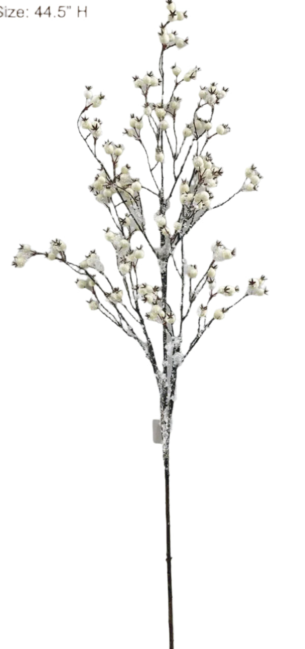 BE10326 SNOWY ROSEHIP SPRAY,44.5"