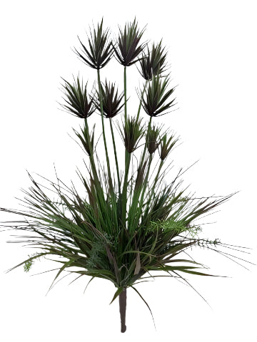 BG10694 MIXED GRASS/SUCCULENT BUSH (UV),44.5"