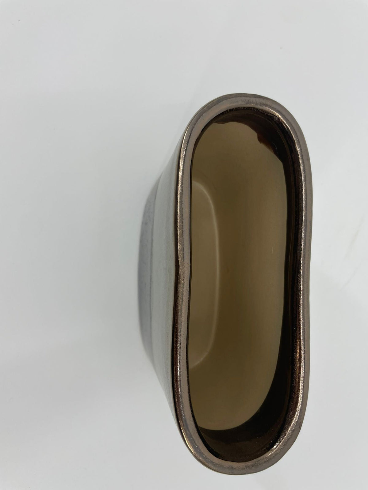 CB4026 CERAMIC LOW OVAL POT D7.5x3.5x6.5"H