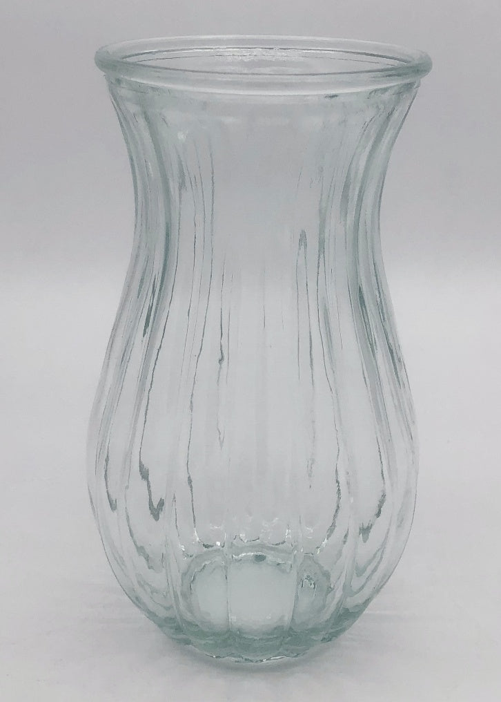 GB2013 PLEATED WIDE VASE D5x9"H