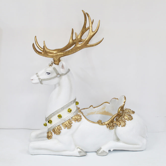 IP10154 RESIN SITTING REINDEER POT,45in-1P