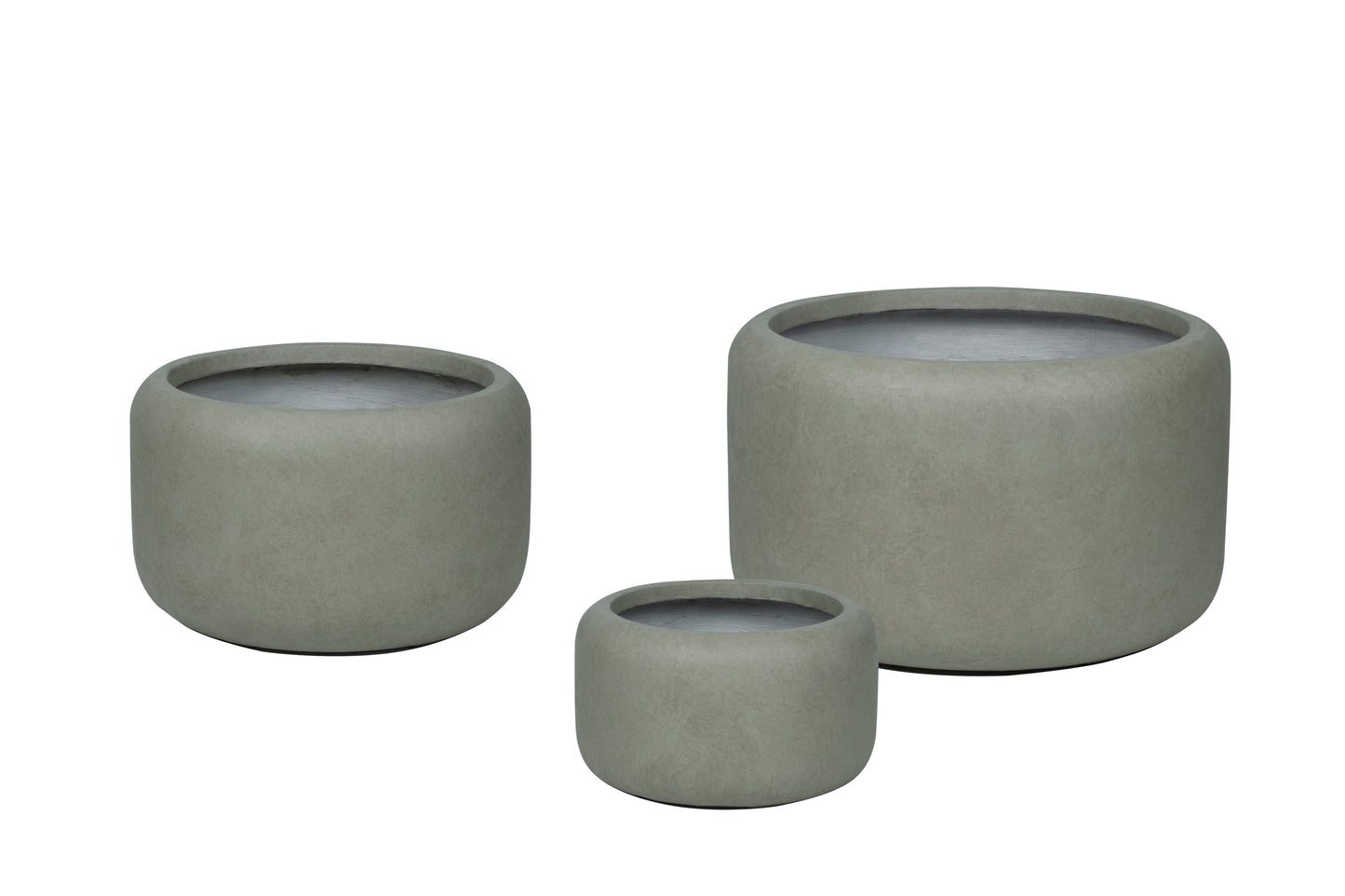 IP50008 FIBRECLAY LOW ROUND PLANTER S/3