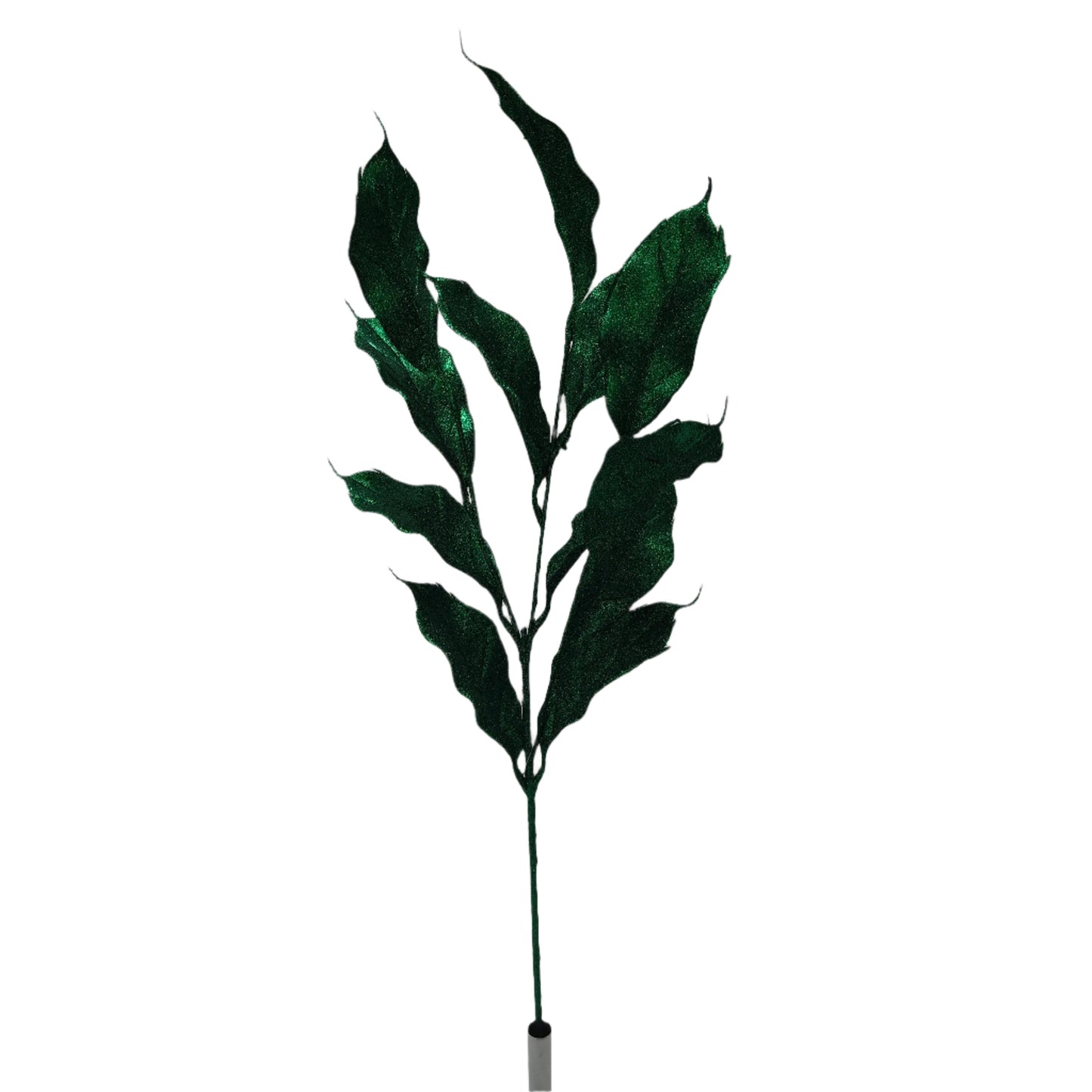 XM13608 GLITTERED MAGNOLIA LEAF SPRAY,28"