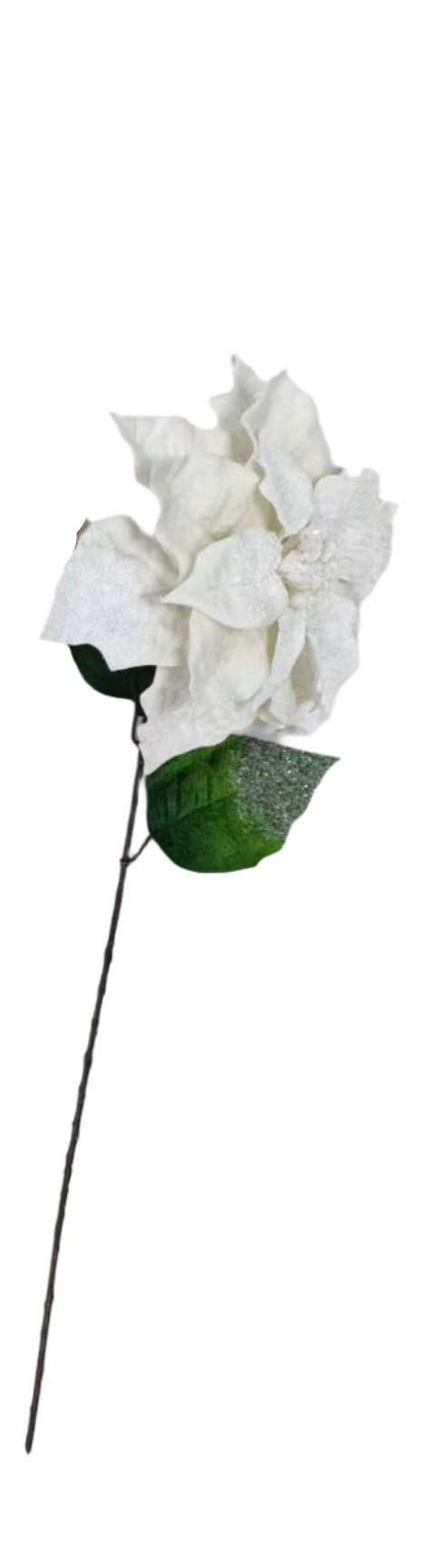 XM14267 FROSTED POINSETTIA SPRAY 28"