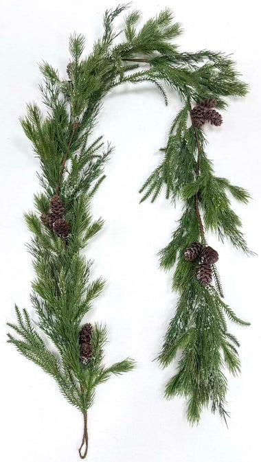XM14502 MIXED PINE/PINECONE w/ICE GARLAND,6'