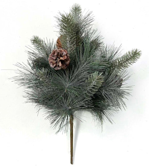 XM14567 FROSTED MIXED PINE/PINECONE BUSH,20"