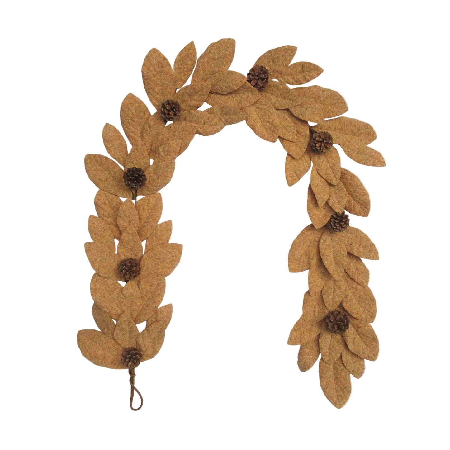 XM14687 CORK FINISH MAGNOLIA LVS w/PINECONE GARLAND