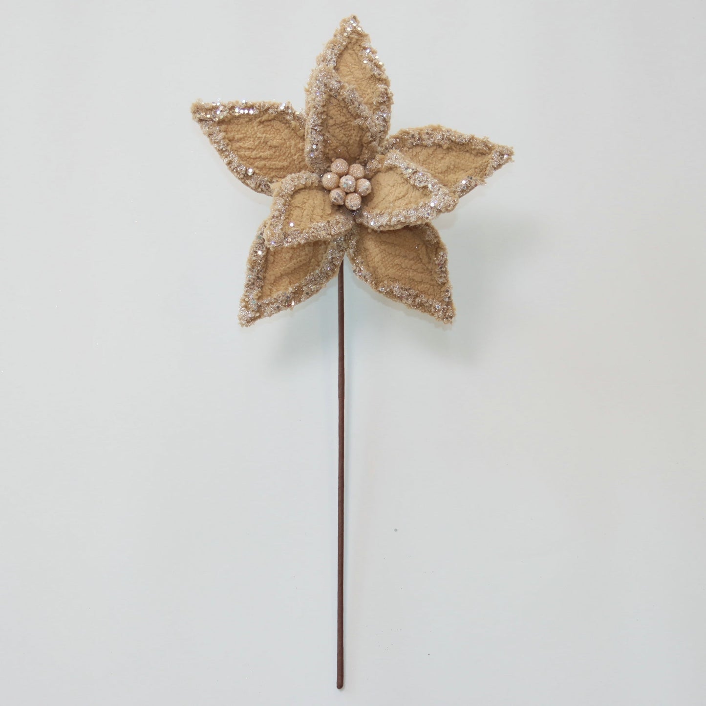 XM14801 GLITTER EDGED POINSETTIA SPRAY,D10.5x19.5"