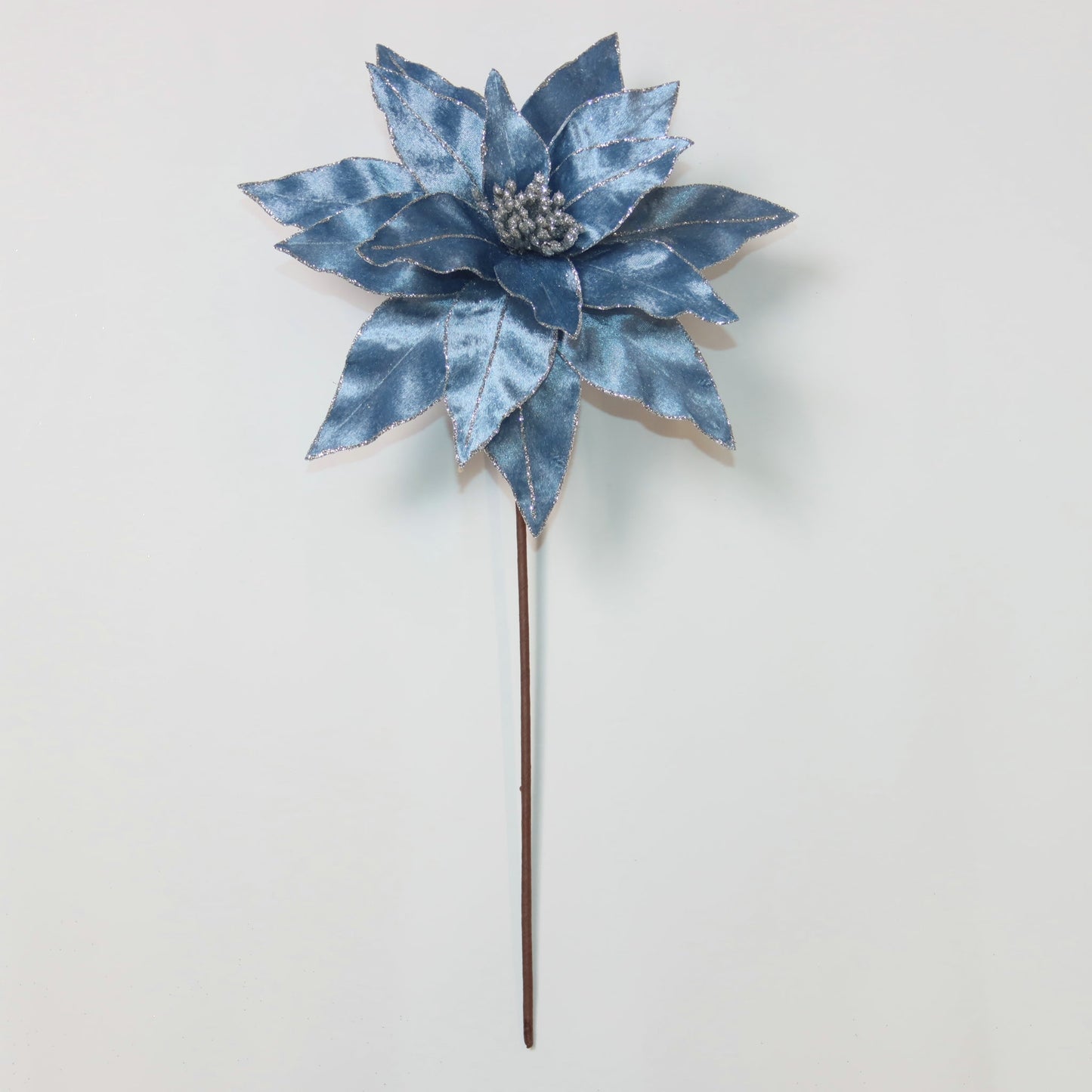 XM14811 VELVET POINSETTIA w/SI GLT EDGE SPRAY,D12x19.5"