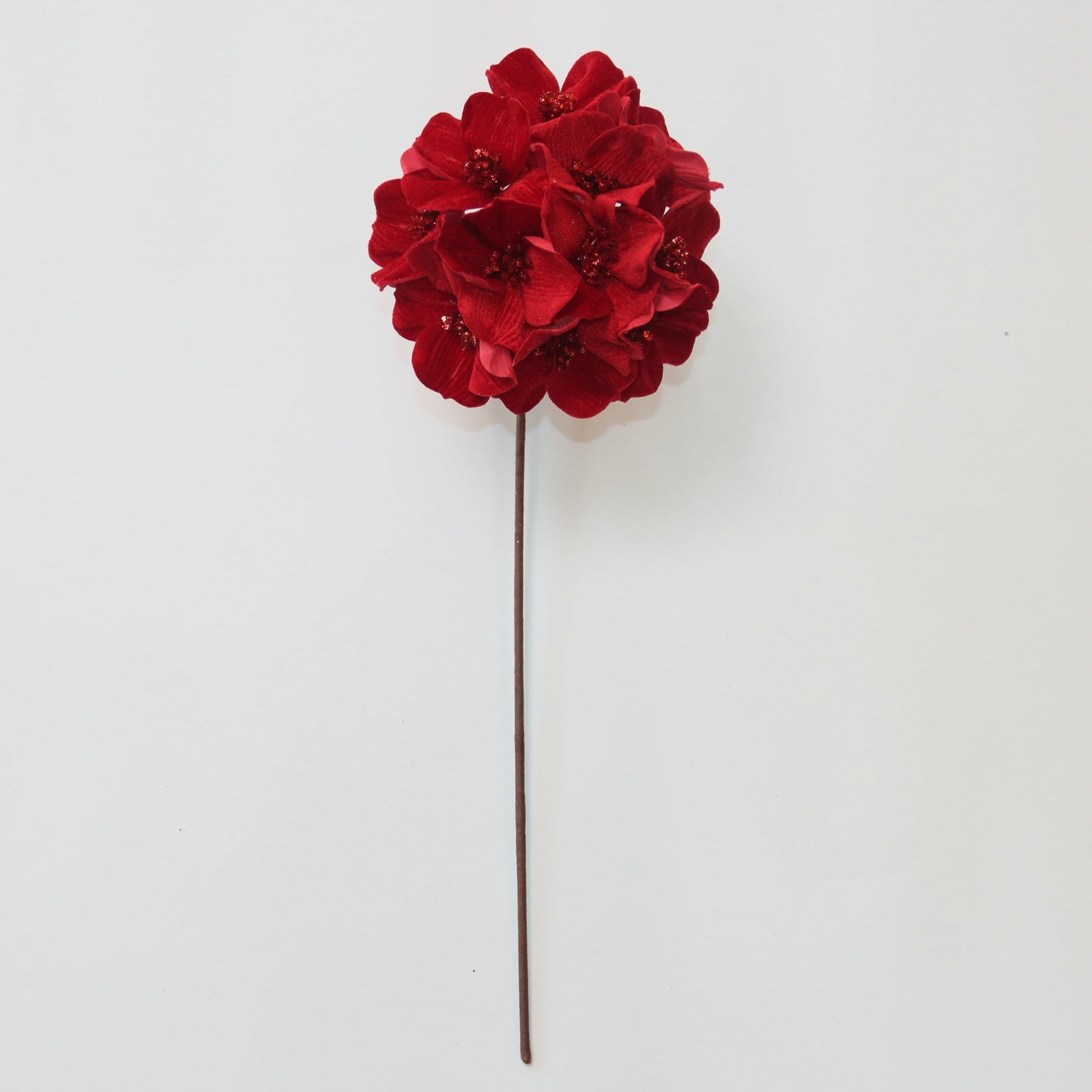 XM14821 VELVET HYDRANGEA w/GLITTER SPRAY,19.5"