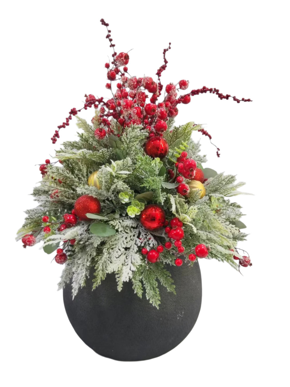 XM30109 POTTED MIXED PINE/SN BERRY/ORN 38"