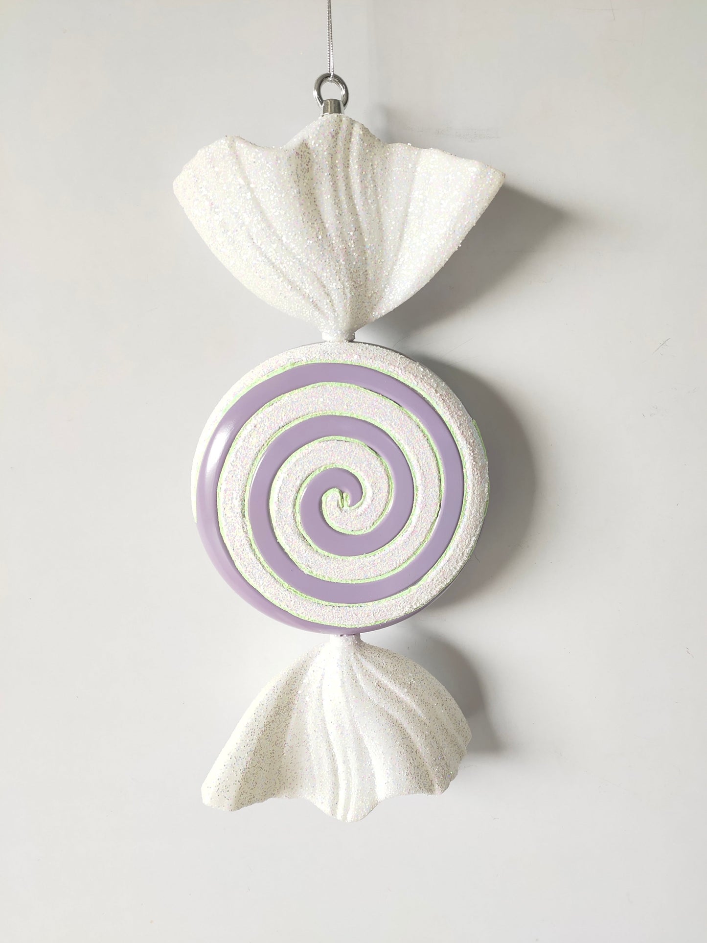 XO1124 GLITTERED SPIRAL CANDY ORN,19"