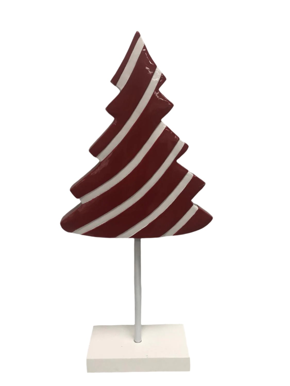 XR13088 RESIN FLAT STRIPED XMAS TREE TP 27"