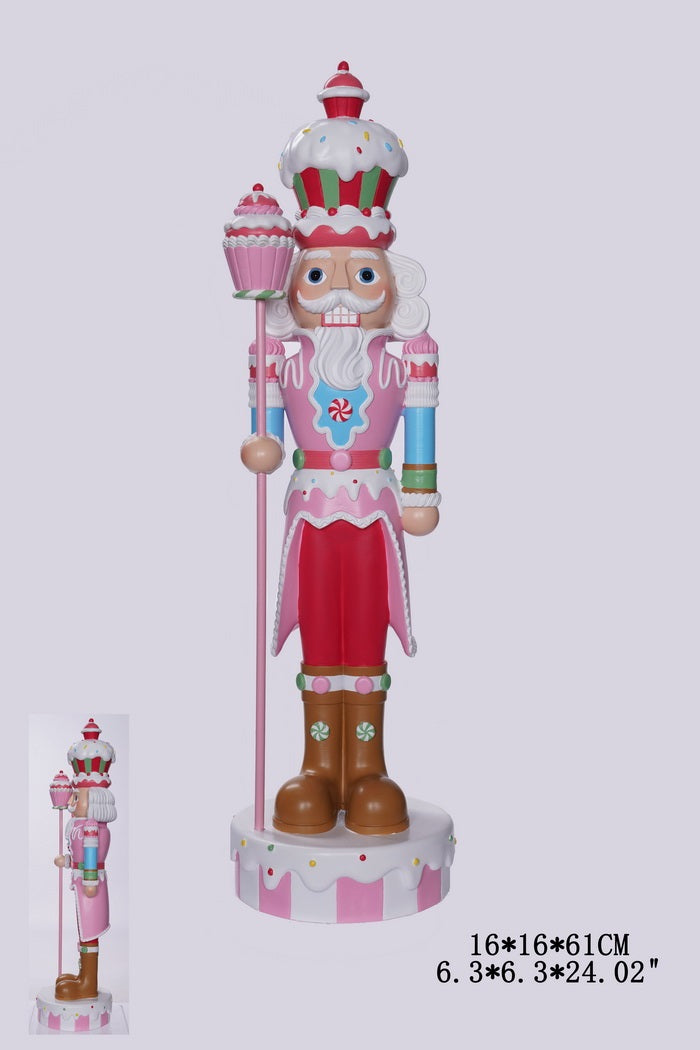 XR13124 RESIN NUTCRACKER w/CUPCAE,24"