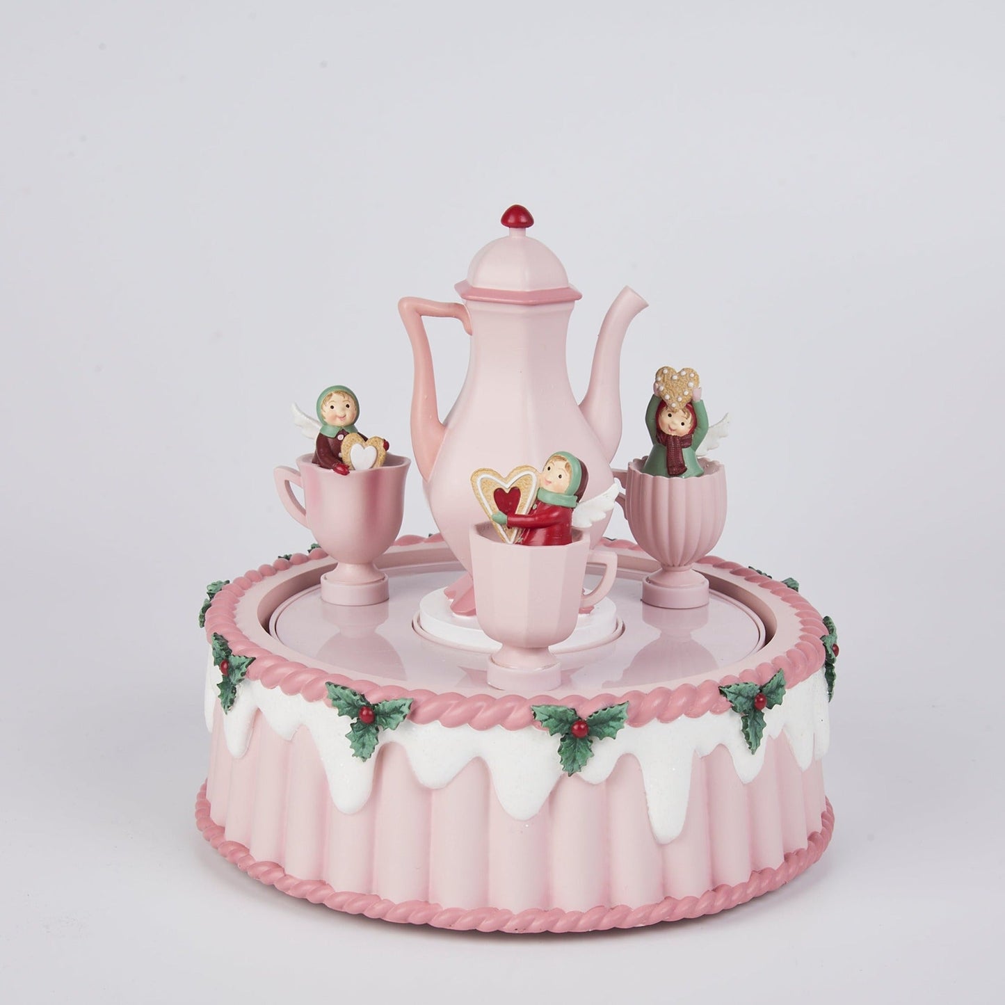 XR13137 RESIN TEA SET MUSICAL BOX 8"