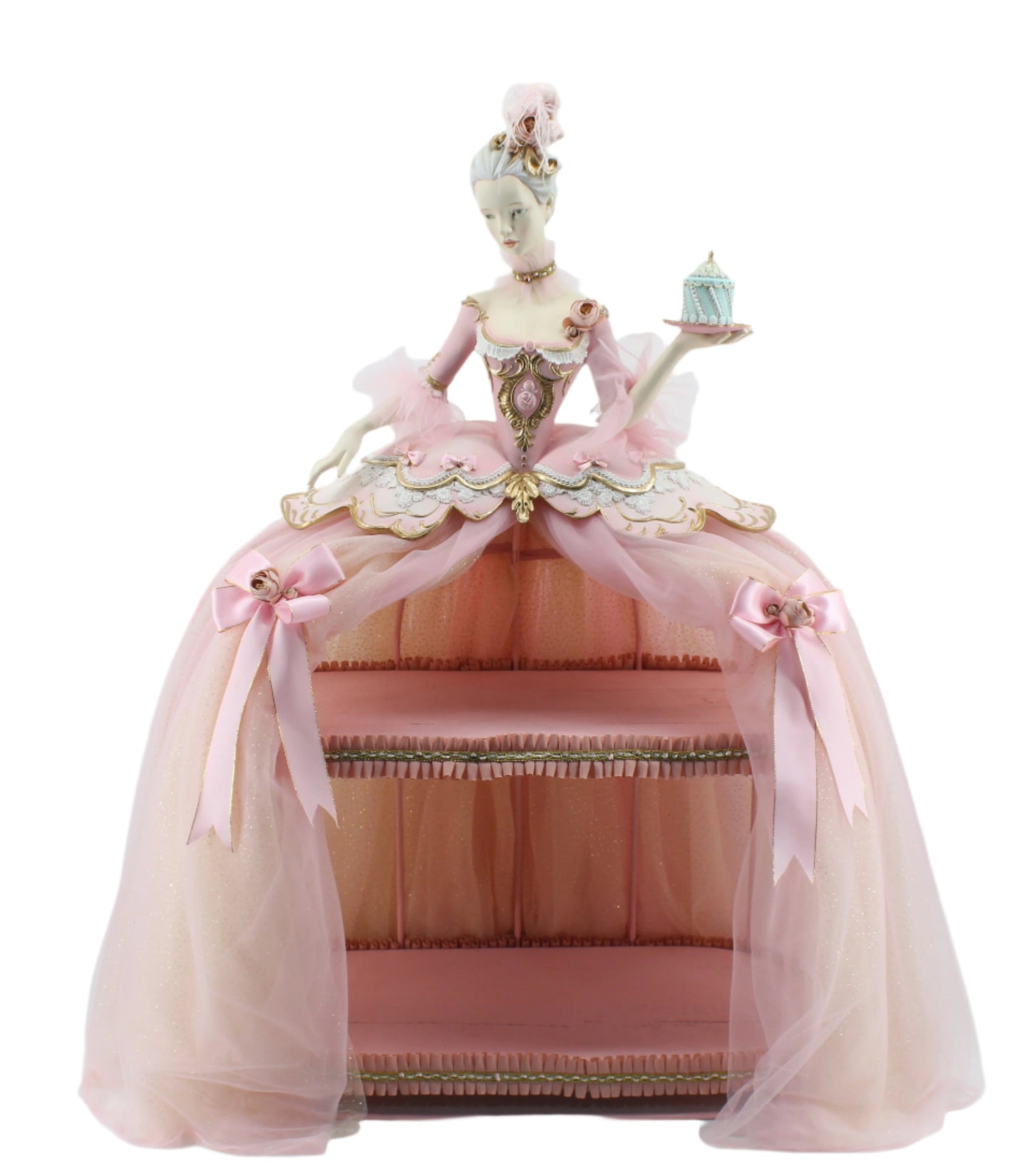 XR13282 RESIN LADY CAKE DISPLAY RACK 37.5"