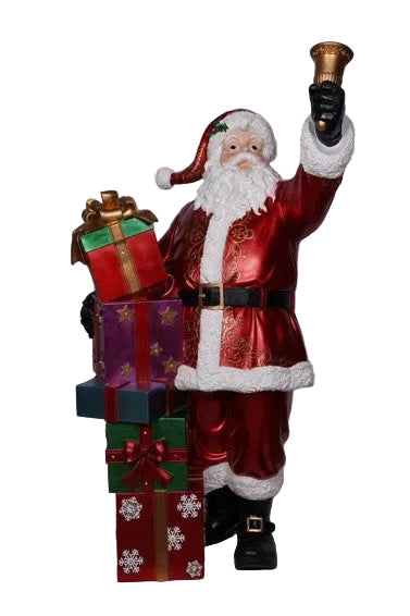 XR13385 RESIN METALLIC SANTA/PRESENTS 5'