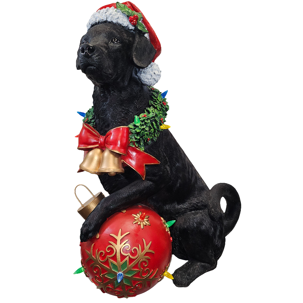 XR13101 RESIN DOG w/LED ORN 30"