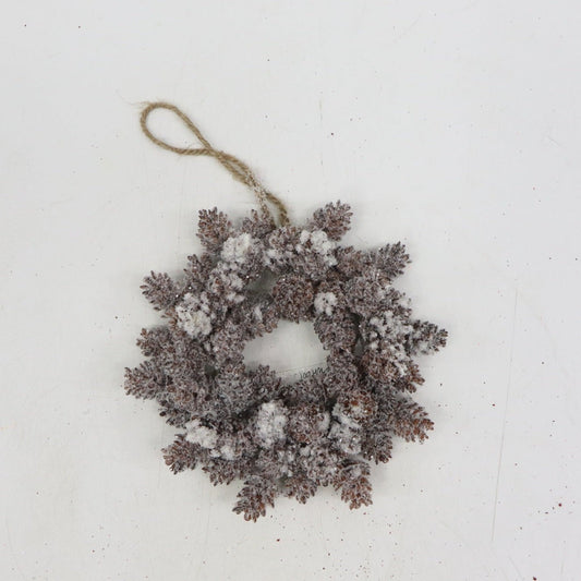 XM13744 PINECONE w/SNOW CANDLE RING,7"