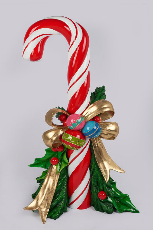 XR13148 CANDY CANE w/HOLLY/RIBBON,54in