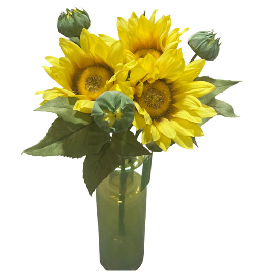 FN20060  SUNFLOWER w/BUD BUNDLEx3 (NAT) 24"