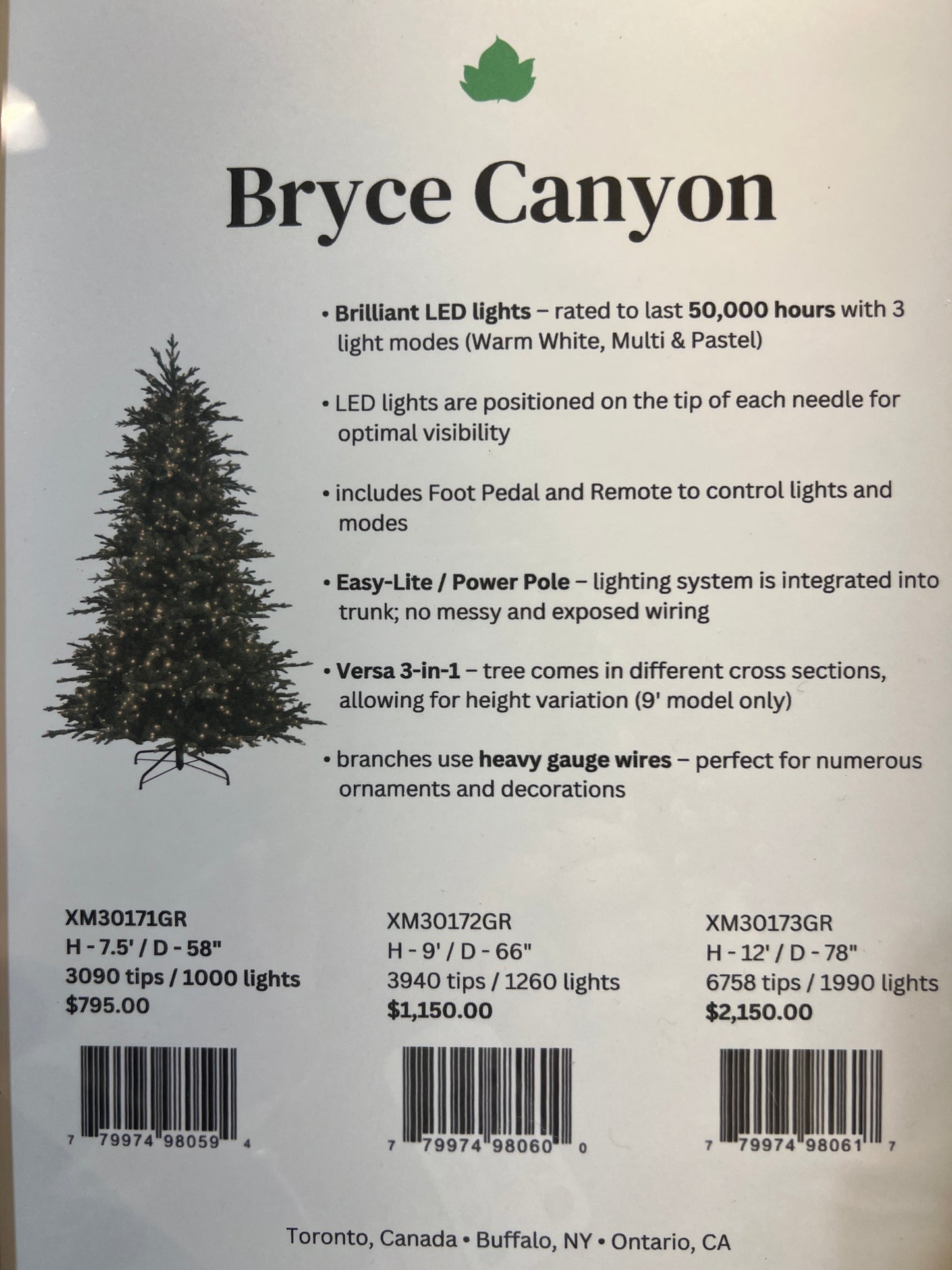 XM30171 BRYCE CANYON XMAS TREEx3090 TIPS 1000 LED D58"x7.5'H