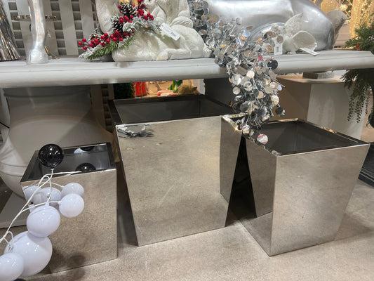 MP20061 SQUARE STAINLESS STELL POT S/3