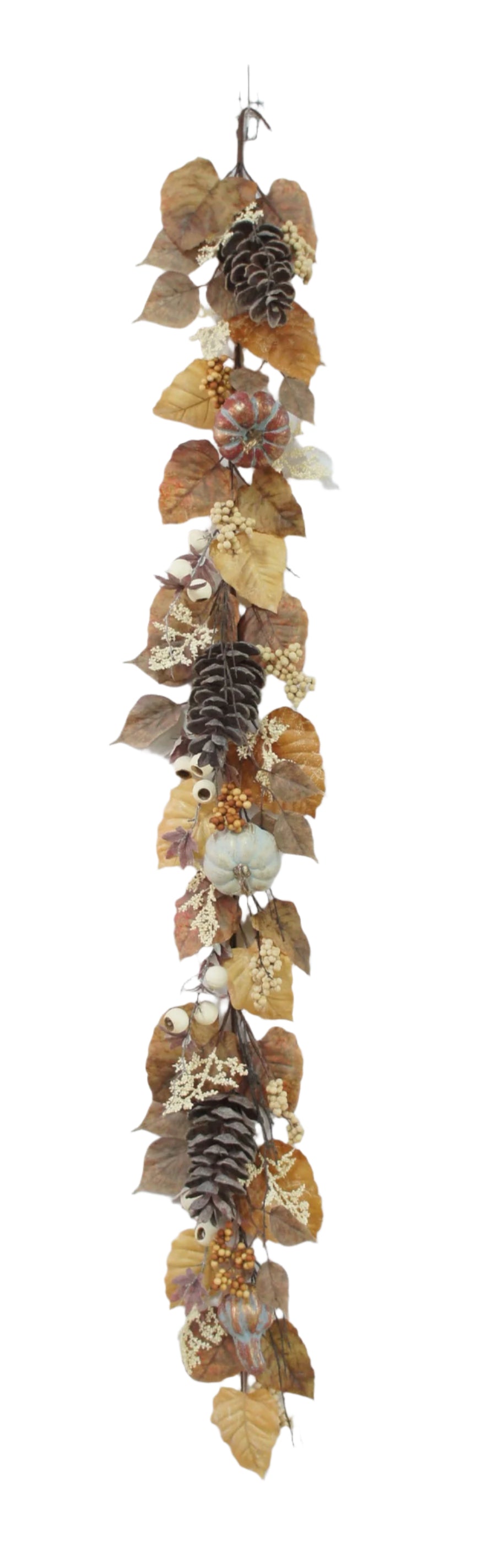 AU10075 MIXED PUMPKIN/BERRY/PINECONE GARLAND,6'