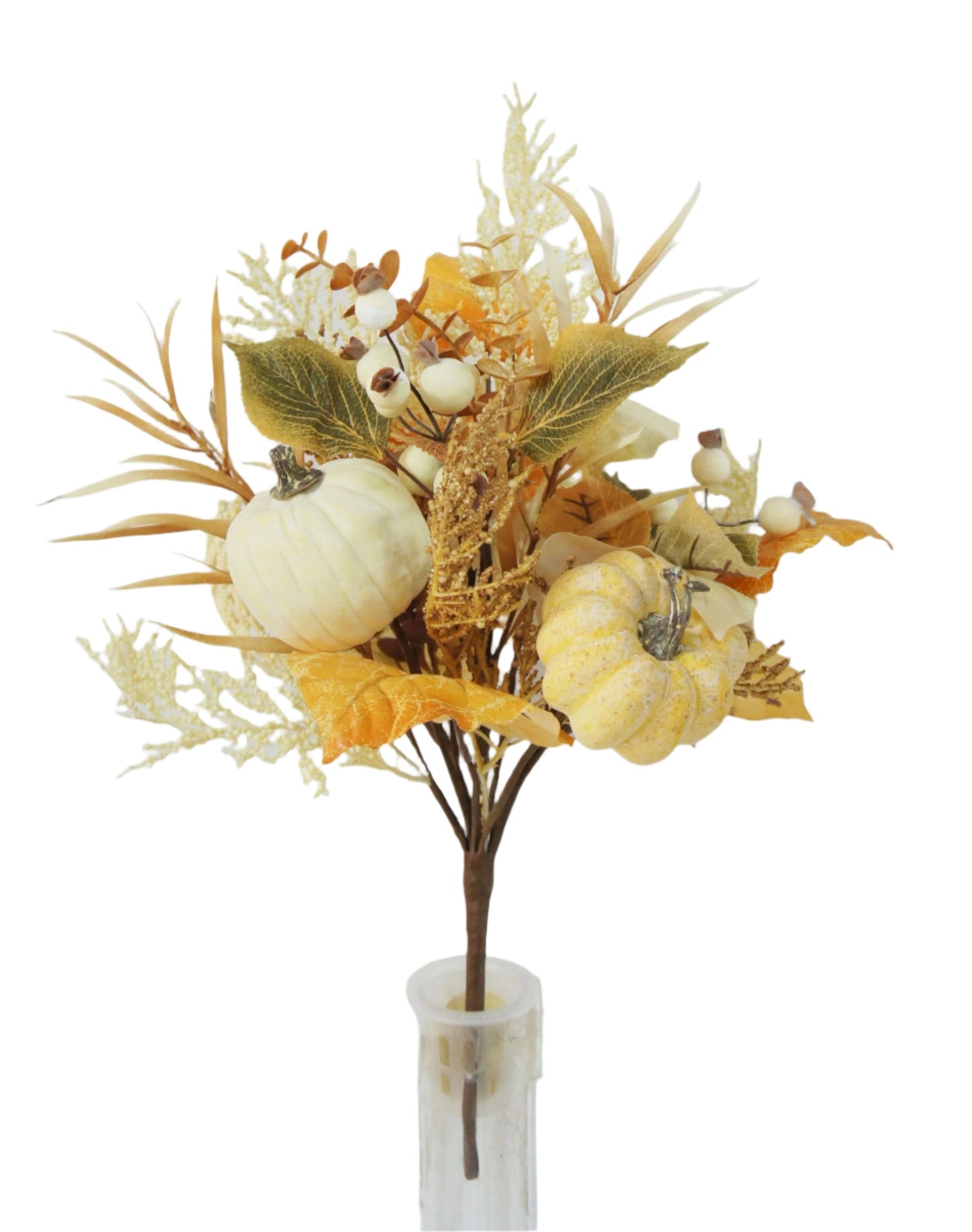 AU10078 MIXED PUMPKIN/BERRY/GRASS BUSH,18"
