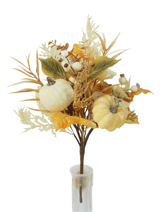 AU10078 MIXED PUMPKIN/BERRY/GRASS BUSH,18"