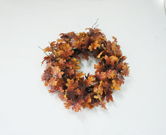 AU10126 OAK LVS WREATH,24"