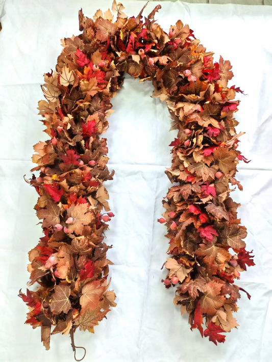 AU10131 MAPLE LEAF GARLAND,9'