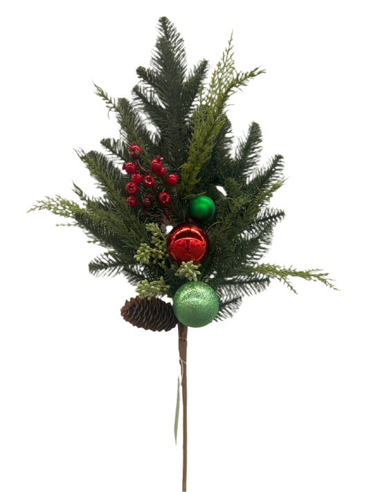 XM14152 MIXED PINE/ORN/PINECONE SPRAY,36"