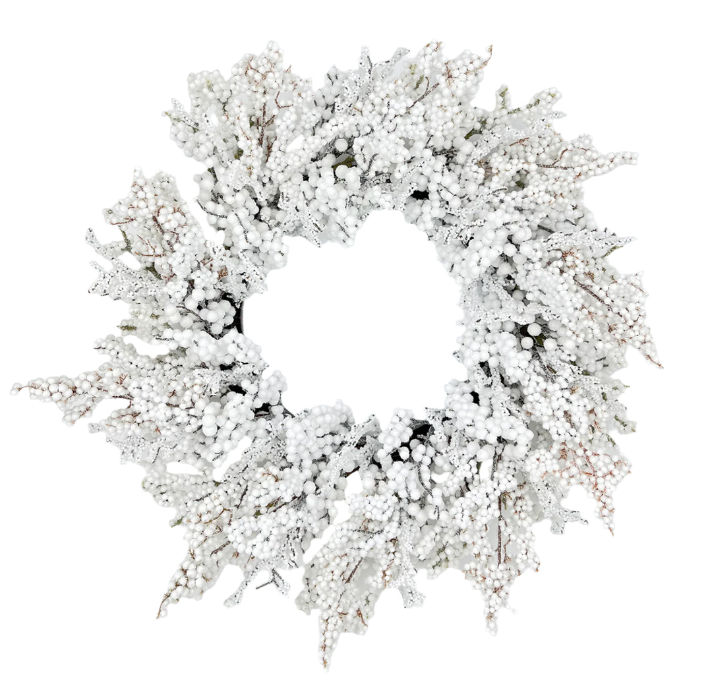 BE10329 SNOW BERRY WREATH,32"