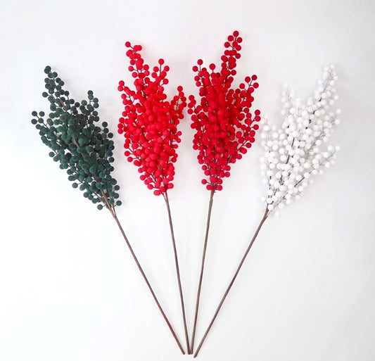 BE10441 FLOCKED BERRY BRANCH 42"