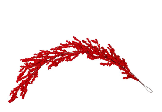 BE10445 FLOCKED MINI BERRY GARLAND 52"