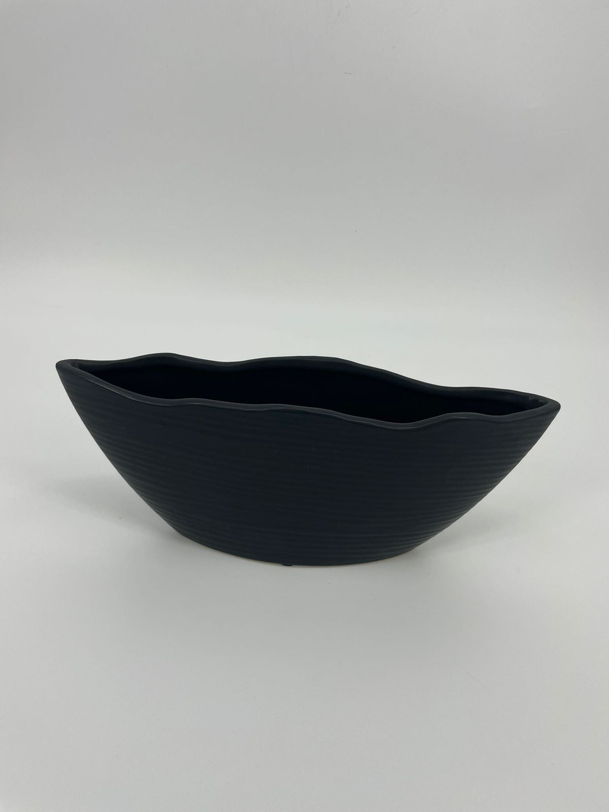 CB4020 CERAMIC TAPERED OVAL BOWL   D13x3.5x5"H