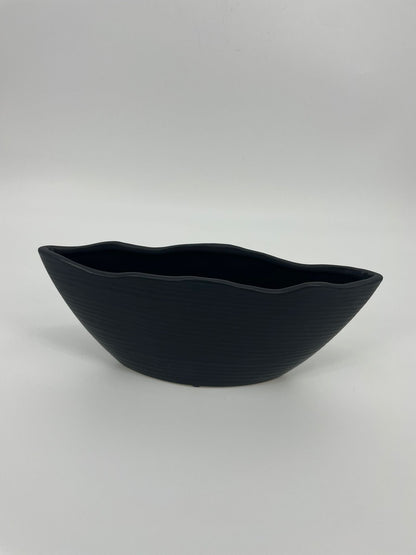 CB4020 CERAMIC TAPERED OVAL BOWL   D13x3.5x5"H