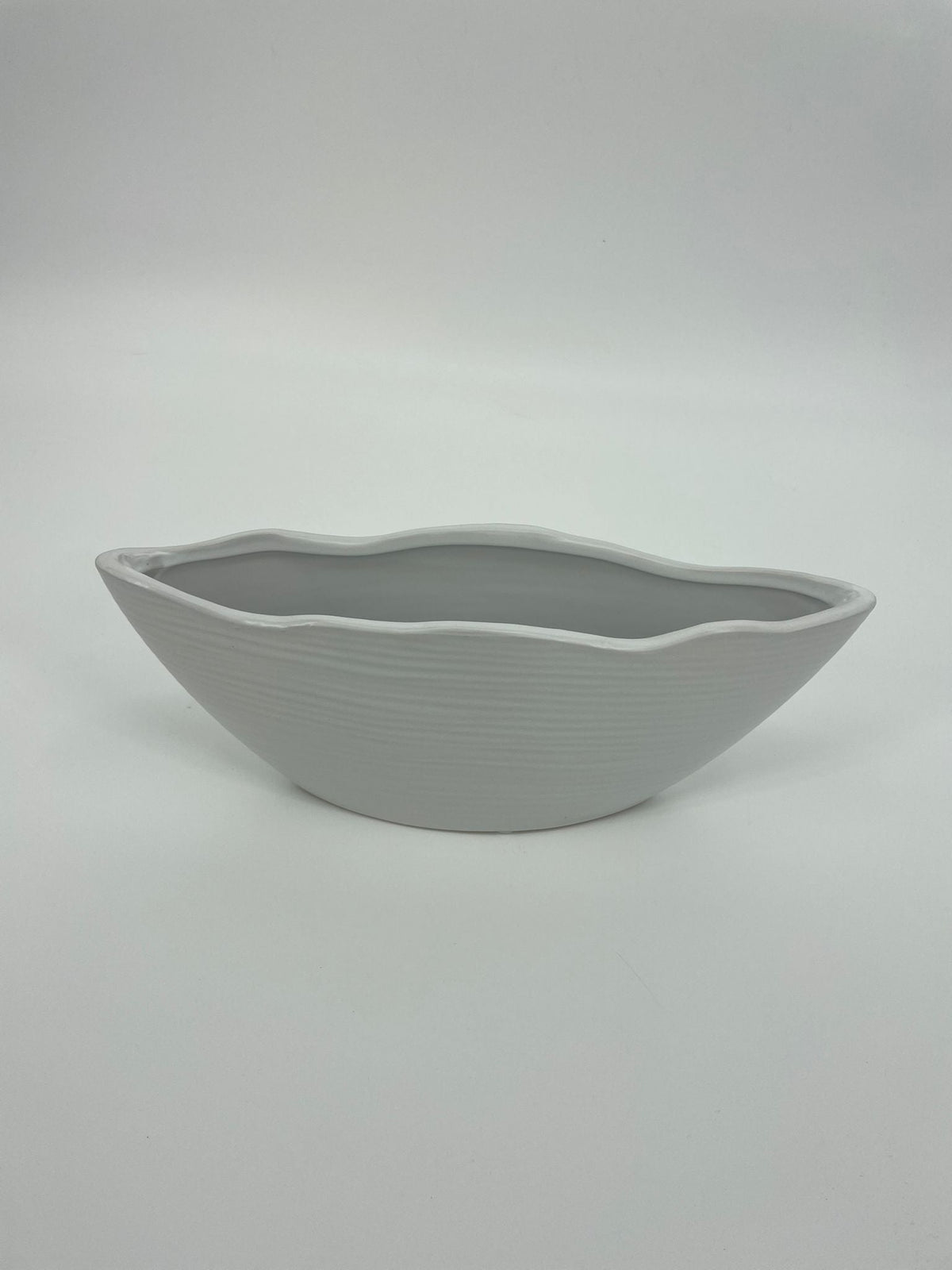 CB4020 CERAMIC TAPERED OVAL BOWL   D13x3.5x5"H