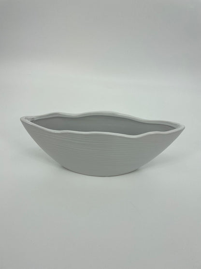 CB4020 CERAMIC TAPERED OVAL BOWL   D13x3.5x5"H