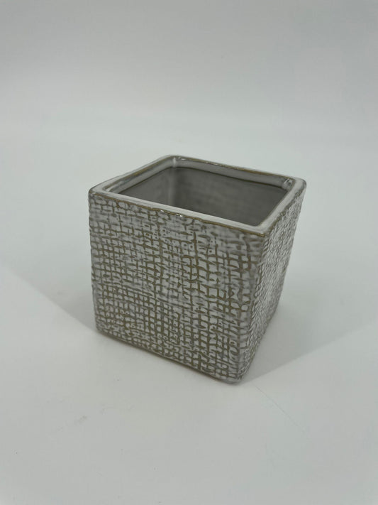 CB4033 CERAMIC SQUARE POT   3.5x3.5x3.5"