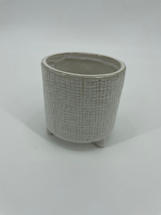 CB4034 CERAMIC ROUND POT w/LEG   D4.5x4.5"H