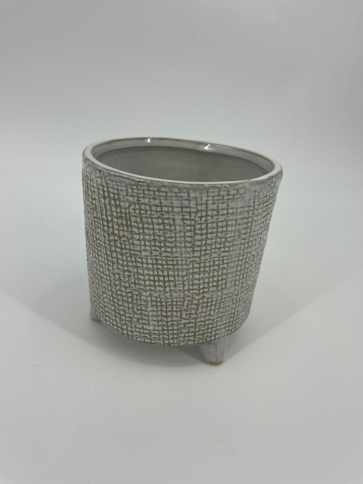 CB4035 CERAMIC ROUND POT w/LEG   D5.5x6"H