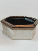 CB4039 CERAMIC HEXAGON POT   9x8x3.5"