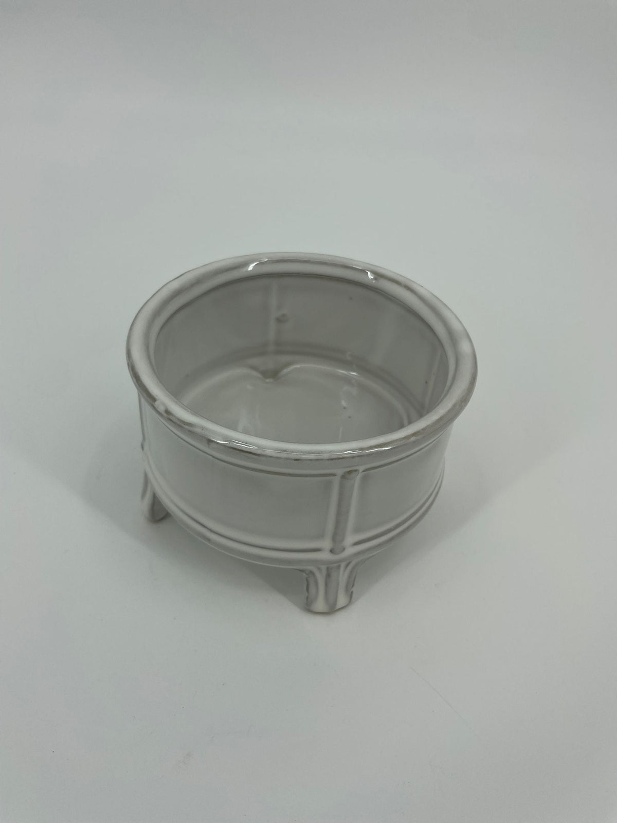 CB4042 CERAMIC LOW ROUND POT w/LEG   D5x3.5"H