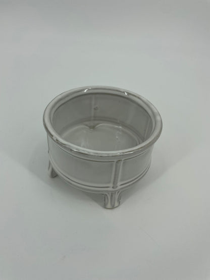 CB4042 CERAMIC LOW ROUND POT w/LEG   D5x3.5"H