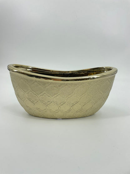 CB4052 CERAMIC TAPERED OVAL BOWL   D11.5x5.5x5.75"H