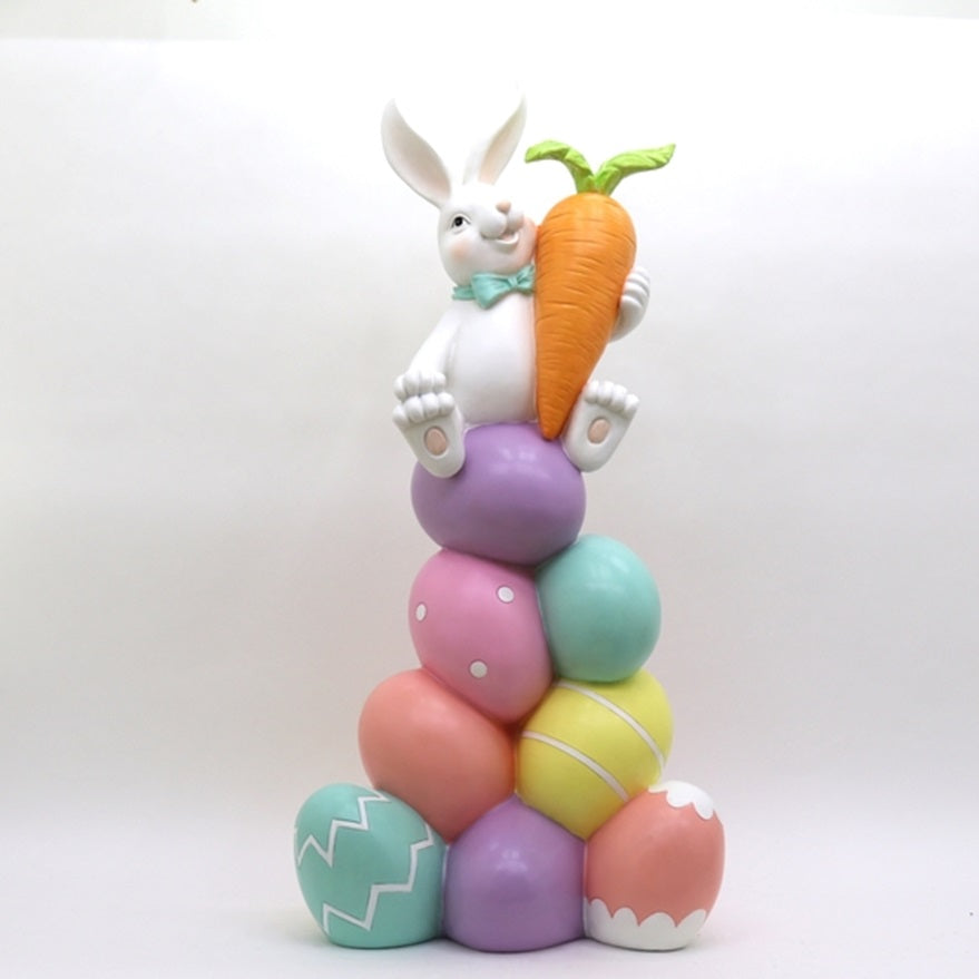 ER13013 BUNNY w/CARROT ON EGGS,36.25in-2P