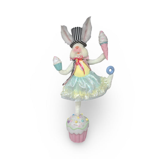 ER13043 MISS DANCING BUNNY ON CUPCAKE,35in