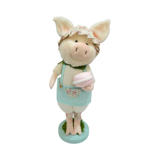 ER13091 STANDING PIG w/CUPCAKE 15in-4/24P
